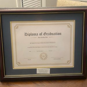 Wood document/diploma frame with cherry finish